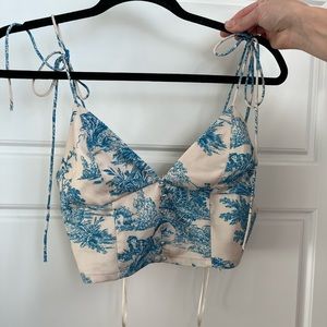 Urban outfitters floral silk top